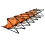 Portable Folding Bench, 6 Seat Foldable Soccer Bench with Side Pockets and Carrying Bag, Lightweight Sideline Seating with Back 