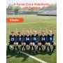 Portable Folding Bench, 6 Seat Soccer Bench with Multiple Storage Pockets & Carrying Bag, Lightweight Sideline Seating with Back