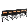 Portable Folding Bench, 6 Seat Soccer Bench with Multiple Storage Pockets & Carrying Bag, Lightweight Sideline Seating with Back