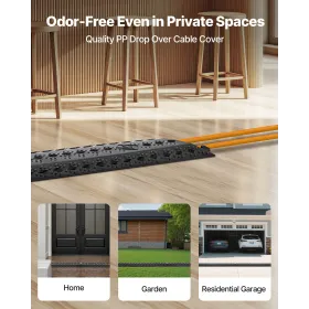 VEVOR Drop Over-kabelafdækning, 7.938 kg/akselbelastningskapacitet, Heavy Duty Kabelslangebeskytterrampe, Gulvsnorafdækning,