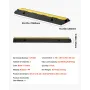Cable Protector Ramp, 9,979 kg/axle Capacity, 1 Channel Heavy Duty Rubber Cord Hose Wire Cover, 70 x 50 mm Channel, Traffic Spee