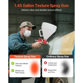 VEVOR Air Texture Spray Gun, 4.5L Air Hopper Spray Gun, Professional Drywall Texture Painting Sprayer with 3 Nozzles (3.5mm, 6mm