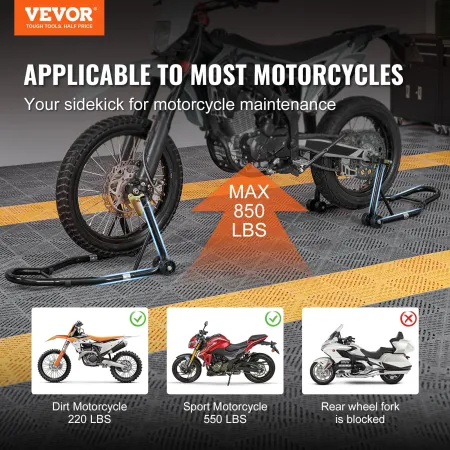 Motorcykelstativløft, 0,39 ton bag bagkombinationsstativet