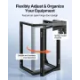 VEVOR 15U Wall Mount Server Rack, 68.04 kg Max Load Capacity, Open Frame Network Rack with 180 Degrees Gate Swing Door, Carbon S
