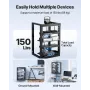 15U Wall Mount Server Rack, 68.04 kg Max Load Capacity, Open Frame Network Rack with 180 Degrees Gate Swing Door, Carbon Steel, 