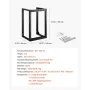 15U Wall Mount Server Rack, 68.04 kg Max Load Capacity, Open Frame Network Rack with 180 Degrees Gate Swing Door, Carbon Steel, 