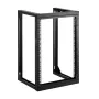 VEVOR 15U Wall Mount Server Rack, 68.04 kg Max Load Capacity, Open Frame Network Rack with 180 Degrees Gate Swing Door, Carbon S