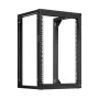 15U Wall Mount Server Rack, 68.04 kg Max Load Capacity, Open Frame Network Rack with 180 Degrees Gate Swing Door, Carbon Steel, 