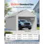 Carport Replacement Canopy, 3.6x 6 m Potable Garage Tent Top Tarp with Sidewalls, UV-Resistant & Waterproof, Heavy Duty Car Shel