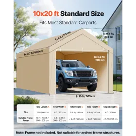 Carport udskiftning baldakin, 3 x 6 m drikkevare garage telt