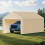 VEVOR Carport Replacement Canopy, 3 x 6 m Potable Garage Tent Top Tarp with Sidewalls, UV-Resistant & Waterproof, Heavy Duty Car