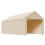 Carport Replacement Canopy, 3 x 6 m Potable Garage Tent Top Tarp with Sidewalls, UV-Resistant & Waterproof, Heavy Duty Car Shelt