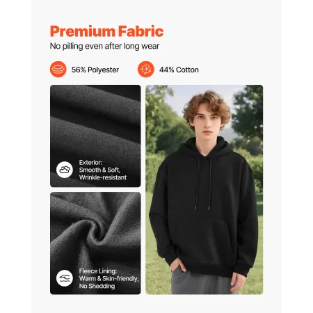 Dame Pullover Hættetrøje, 3X-Large Størrelse, Fleece Langærmet