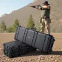 VEVOR Hard Rifle Case, Lockable Rifle Case with Detachable XPE Foam, 1270 mm Gun Storage with Wheels, IP67 Waterproof & Dustproo