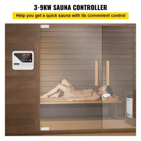 External Sauna Heater Controller for 3KW-9KW Sauna Heaters Control Unit Sauna Stove Controller 104-221â„‰ Time Temperature