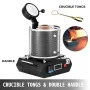 Gold Melting Furnace, 1350W, 1150℃ Max Temperature, Digital Electric Melting Furnace Machine, with 1 kg Ceramic Crucible, for Ca