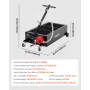 Low Profile Oil Drain Pan, 94.6 L Capacity, Rolling Oil Drain Pan with Manual Pump, 2.2 m Hose & T Folding Handle, Leak-proof & 