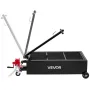 Low Profile Oil Drain Pan, 94.6 L Capacity, Rolling Oil Drain Pan with Manual Pump, 2.2 m Hose & T Folding Handle, Leak-proof & 