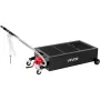 Low Profile Oil Drain Pan, 94.6 L Capacity, Rolling Oil Drain Pan with Manual Pump, 2.2 m Hose & T Folding Handle, Leak-proof & 