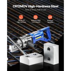 VEVOR Rebar Cutter Blades, 6 Pcs Replacement Jaw Blades for 1Inch 25mm 8 Electric Rebar Cutter, Double-sided, CR12MOV High-Hardn