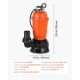 550W dykpumpe til skraldespand, 18000 L/H, støbejernsdykkede
