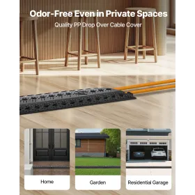 VEVOR Drop Over-kabelafdækning, 7.938 kg/akselbelastningskapacitet, Heavy Duty Kabelslangebeskytterrampe, Gulvsnorafdækning,