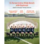 VEVOR Portable Folding Bench, 6 Seat Soccer Bench with Storage Pockets Cup Holders & Carrying Bag, Lightweight Sideline Seating 
