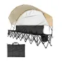 Portable Folding Bench, 6 Seat Soccer Bench with Storage Pockets Cup Holders & Carrying Bag, Lightweight Sideline Seating with S