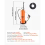 Industrial Concrete Sprayer with Wheeled Cart, 19L Stainless Steel Sprayer, Heavy Duty Tri-Poxy Pump Sprayers, 52cm Wand, 1.2m &