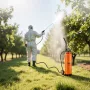 VEVOR Industrial Concrete Sprayer with Wheeled Cart, 19L Stainless Steel Sprayer, Heavy Duty Tri-Poxy Pump Sprayers, 52cm Wand, 