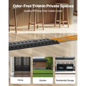 VEVOR Drop Over Cable Cover, 7,938 kg/Axle Load Capacity, Heavy Duty Cable Hose Protector Ramp, Floor Cord Cover, for High Walki