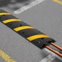 1830MM Rubber Speed Bump, 2 Channel, Heavy Duty Traffic Speed Hump, 9,979 kg/axle Load Capacity, Cable Protector Ramp with Expan