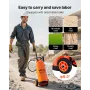 VEVOR Industrial Concrete Sprayer with Wheeled Cart, 14L Stainless Steel Sprayer, Heavy Duty Tri-Poxy Pump Sprayers, 52cm Wand, 