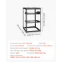 VEVOR 16U Open Frame Network Rack, 585 mm Depth, Wall Mounted or Floor Standing Server Rack, Heavy Duty 4 Post, with Vented Shel