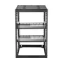 16U Open Frame Network Rack, 585 mm Depth, Wall Mounted or Floor Standing Server Rack, Heavy Duty 4 Post, with Vented Shelves & 