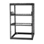 16U Open Frame Network Rack, 585 mm Depth, Wall Mounted or Floor Standing Server Rack, Heavy Duty 4 Post, with Vented Shelves & 