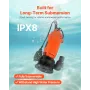 1500W Submersible Trash Pump, 21000 L/H, Cast Iron Submersible Sump Sewage Pump with Automatic Float Switch, 18M Max Lift, Drain