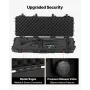 Hard Rifle Case, Lockable Rifle Case with Pre-cut Foams, 1016 mm Gun Storage with Wheels, IP67 Waterproof & Dustproof Movable La