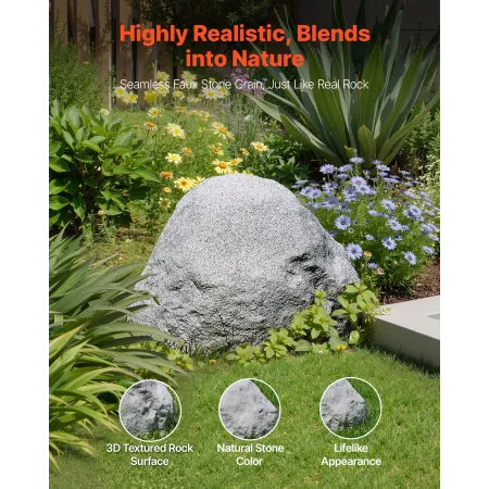 VEVOR Faux Rock Cover, Outdoor Fake Rock Well Pump Cover, Realistic Natural Texture, Lightweight & Weather-Resistant Polyresin A