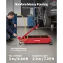 Low Profile Oil Drain Pan, 75.7 L Capacity, Rolling Oil Drain Pan with Manual Pump, 2.2 m Hose & T Folding Handle, Leak-proof & 