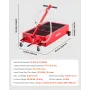 VEVOR Low Profile Oil Drain Pan, 75.7 L Capacity, Rolling Oil Drain Pan with Manual Pump, 2.2 m Hose & T Folding Handle, Leak-pr
