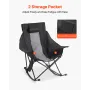 VEVOR Heated Camping Chair, 3 Heating Settings, Large-Sized Padded Folding Rocker, Heavy Duty Outdoor Lawn Chairs with Pocket & 