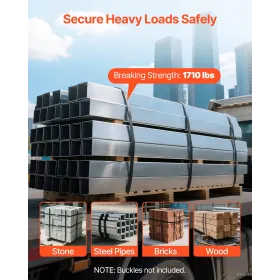 VEVOR Stålomsnøringsspole, 19 mm x 0,55 mm x 91 m, Metalomsnøring Banding Rulle tåler barske miljøer, 775,6 kg Break St