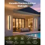 Outdoor Wall Lights, 2 Pack, 1200 mm Long Strip Modern Exterior Wall Sconce Light Fixtures, 2700K-6000K, IP65 Waterproof Anti-Ru