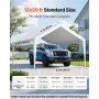 VEVOR Carport Udskiftning Canopy, 3,6 x 6 m Drikkegarage Telt Top Tarp, UV-resistent og vandtæt Car Shelter Tarp, Heavy Duty