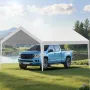 VEVOR Carport Replacement Canopy, 3.6 x 6 m Potable Garage Tent Top Tarp, UV-Resistant & Waterproof Car Shelter Tarp, Heavy Duty