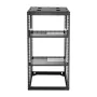 20U Open Frame Network Rack, 585 mm Depth, Wall Mounted or Floor Standing Server Rack, Heavy Duty 4 Post, with Vented Shelves & 