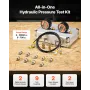 Digital Hydraulic Pressure Test Coupling Kit, 700 Bar Pressure Gauge Manometer Tester with 2 Gauges, 9 Test Couplings, 2 Quick-R