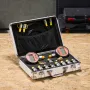 Digital Hydraulic Pressure Test Coupling Kit, 700 Bar Pressure Gauge Manometer Tester with 2 Gauges, 9 Test Couplings, 2 Quick-R
