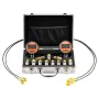 Digital Hydraulic Pressure Test Coupling Kit, 700 Bar Pressure Gauge Manometer Tester with 2 Gauges, 9 Test Couplings, 2 Quick-R